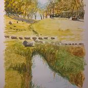 Mi proyecto del curso: Paisajes naturales en acuarela. Fine Arts, Painting, and Watercolor Painting project by albertonadamas - 02.10.2024
