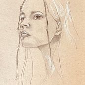 Portrait on tan paper. Een project van  Schetsen van janweiss101 - 11.02.2024