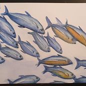 Mein Abschlussprojekt für den Kurs: Aquarellillustration von Meereswelten . Traditional illustration, Painting, Watercolor Painting, and Naturalistic Illustration project by Franziska Schmid-Zehtner - 02.11.2024