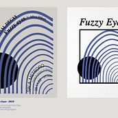 Cartelería Fuzzy Eyes. Un proyecto de Diseño, Diseño de carteles, Br e ing e Identidad de Dagmar Jiménez Iglesias - 12.02.2024