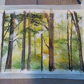 Mein Abschlussprojekt für den Kurs: Verträumte Aquarell-Landschaften: Halte Licht fest. Un progetto di Pittura e Pittura ad acquerello di Alexandra Hiller - 12.02.2024