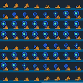 Meu projeto do curso: Animação de personagens em pixel art para videogames. Un progetto di Animazione di personaggi, Videogiochi, Pixel art e Sviluppo di videogiochi di Murilo Nascimento Silva - 13.02.2024