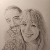 retrato doble a grafito. Pencil Drawing, Drawing, Realistic Drawing, Portrait Drawing, Artistic Drawing, and Fine Arts project by César Delgado - 12.10.2023