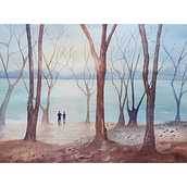 Meu projeto do curso: Paisagens de sonhos com aquarela: pintura com luz. Painting, and Watercolor Painting project by Ligia Ribeiro - 02.25.2024
