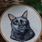 Meu projeto do curso: Retratos bordados de pet: pintura com linha. Embroider, Naturalistic Illustration, and Textile Design project by Fernanda Faria - 02.14.2024