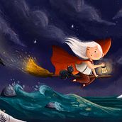 Büyülü süpürge. Traditional illustration, Character Design, Drawing, and Digital Illustration project by Gözde Kartal - 02.10.2024
