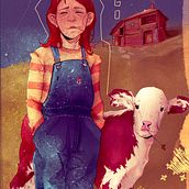OPEN FIELDS BEHIND HER. Character Design, Set Design, Creativit, Digital Illustration, and Portfolio Development project by Noah Santon - 01.02.2024