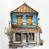 Mon projet du cours : Esquisses d'architecture expressives aux feutres de couleur. Un proyecto de Bocetado, Dibujo, Ilustración arquitectónica, Sketchbook e Ilustración con tinta de nathalielandeau - 16.02.2024
