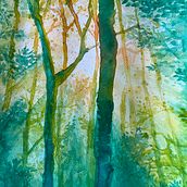 Meu projeto do curso: Paisagens de sonhos com aquarela: pintura com luz. Painting, and Watercolor Painting project by diegofaria - 02.17.2024