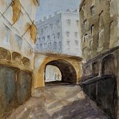 My project for course: Architectural Illustration with Watercolor. Watercolor Painting, Traditional illustration, Sketching, Drawing, Architectural Illustration, and Sketchbook project by lasullivan164 - 02.17.2024