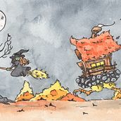 Cluckenhut - Personal Halloween Themed Illustration Project. Traditional illustration project by Molly Walter - 02.17.2024