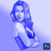 Woman who looks over her shoulder, judging. Sketching, Drawing, and Digital Illustration project by Rachel Taniyama - 02.17.2024