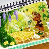My project for course: Procreate Illustration: Sketching Techniques for the Everyday . Projekt z dziedziny Projektowanie postaci,  R, sunek, Ilustracja c, frowa, Ilustracje dla dzieci, R, sunek c i frow użytkownika Robotor - 17.02.2024