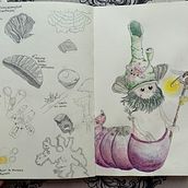 Mi proyecto del curso: Sketchbook de naturaleza fantástica: dibuja criaturas de otro mundo. Un progetto di Disegno a matita, Disegno, Pittura ad acquerello, Sketchbook e Illustrazione naturalistica di Katherine Guerra - 17.02.2024
