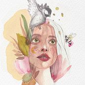 Mon projet du cours : Portrait illustré à l’aquarelle. Ilustração tradicional, Artes plásticas, Pintura, Desenho, Pintura em aquarela, Desenho de retrato, e Desenho artístico projeto de Lilli Mallis - 18.02.2024
