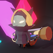 Crystal CATtcher - Minha modelagem de personagens low poly para videogames . Een project van 3D,  3D-modellering, Videogames, 3D-karakterontwerp y Videogame-ontwerp van Dany ELen Souza Lima - 20.02.2024