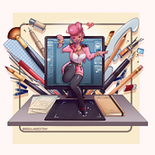 Pink Lady - Character Debut Illustration. Un progetto di Character design di ldestiny - 21.02.2024