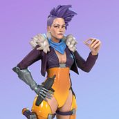 Stylized Cyberpunk Girl. Un proyecto de Videojuegos, Desarrollo de videojuegos, Diseño de personajes 3D, 3D, Modelado 3D, Diseño 3D, Diseño de personajes, Animación 3D y Diseño de videojuegos de Carlos Tellez - 29.01.2023