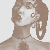 FKA Twigs Portrait in Procreate. Digital Illustration, Digital Drawing, and Artistic Drawing project by Veso Teoharov - 02.22.2024
