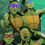 TMNT REAL MADRID VERSION. Traditional illustration, Character Design, Drawing, and Digital Illustration project by elitonalmeidap_2001 - 02.22.2024