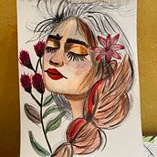 Mi proyecto del curso: Retrato ilustrado en acuarela. Traditional illustration, Fine Arts, Painting, Drawing, Watercolor Painting, Portrait Drawing, and Artistic Drawing project by Marta Patallo - 02.23.2024