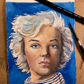 My project for course: Artistic Portrait with Watercolors. Fine Arts, Painting, Watercolor Painting, and Portrait Drawing project by ceciliaartist - 02.23.2024