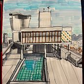 My project for course: Expressive Architectural Sketching with Colored Markers. Un progetto di Bozzetti, Disegno, Illustrazione architettonica, Sketchbook e Illustrazione con inchiostro di pinball_wizard - 23.02.2023