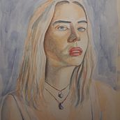 Mi proyecto del curso: Retrato artístico en acuarela. Fine Arts, Painting, Watercolor Painting, and Portrait Drawing project by albertonadamas - 02.24.2024