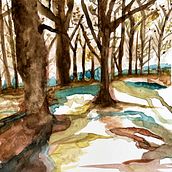 Invierno. Traditional illustration, Fine Arts, and Creativit project by Cristina Álvarez - 02.25.2024