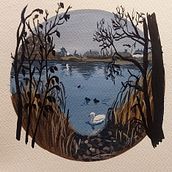My project for course: Painting Atmospheric Landscapes with Gouache. Traditional illustration, Painting, and Gouache Painting project by Petra Chriastelova - 02.25.2024