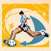 MARADONA. Un proyecto de Diseño gráfico, Collage e Ilustración digital de Federico Villagra - 26.02.2024