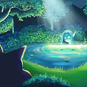 La Dama del Lago . Un progetto di Illustrazione digitale di Roxana Yael Vázquez Maya - 21.02.2024