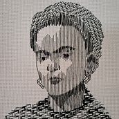Frida Kahlo bordada en blackwork. Un progetto di Ricamo e Textile Design di M. Lucía Salazar G. - 27.02.2024