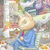 Monday in the Park with Jack. Traditional illustration project by Tina Fraughton - 11.22.2023