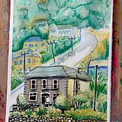 My project for course: Urban Sketching: Create Expressive Cityscapes. Painting, Sketching, Drawing, Watercolor Painting, Sketchbook & Ink Illustration project by Larissa Jones - 02.21.2024