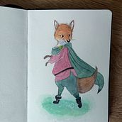 My project for course: Dynamic Animal Illustration for Children’s Stories. Un progetto di Character design, Disegno a matita, Disegno, Illustrazione infantile e Pittura ad acquerello di Kate - 28.02.2024