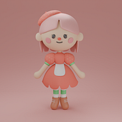 My project for course: Kawaii Character Creation in 3D with Blender. Een project van Traditionele illustratie, Ontwerp van personages, Digitale illustratie,  3D-modellering, Manga, 3D y 3D-karakterontwerp van Ana Beatriz Julian - 27.02.2024