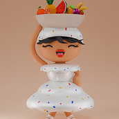 Mi proyecto del curso: Creación de personajes kawaii en 3D con Blender. Traditional illustration, Character Design, Digital Illustration, 3D Modeling, and Manga project by Natalia Ferro - 02.29.2024