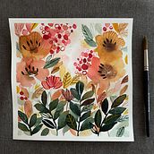 My project for course: Artistic Floral Watercolor: Connect with Nature. Un projet de Illustration traditionnelle, Peinture, Aquarelle et Illustration botanique de Krista Krūmiņa - 28.02.2024