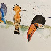 Mijn project van de cursus: Vogels illustreren met artistieke aquarel. Traditional illustration, Watercolor Painting, Realistic Drawing, and Naturalistic Illustration project by Nathalie - 03.01.2024