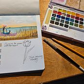 My project for course: Watercolor Travel Journal. Un proyecto de Ilustración tradicional, Pintura a la acuarela, Ilustración arquitectónica, Sketchbook y Pintura de Christine Kosowick - 02.03.2024