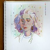 My project for course: Vibrant Portrait Drawing with Colored Pencils Ein Projekt aus dem Bereich Zeichnung, Porträtzeichnung, Sketchbook und Zeichnen mit Buntstiften von Anna Lovas - 02.03.2024