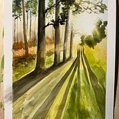 My project for course: Dreamy Watercolor Landscapes: Paint with Light Ein Projekt aus dem Bereich Malerei und Aquarellmalerei von Janina Zalite - 02.03.2024
