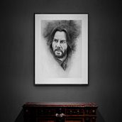 Charcoal Portrait // Keanu Reeves - John Wick. Pencil Drawing, and Portrait Drawing project by elmars - 03.03.2024