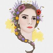 Ritratto fiori e api. Un progetto di Illustrazione digitale di Sara Scheggi - 28.02.2024