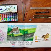 Mi proyecto del curso: Cuaderno de viaje en acuarela. Traditional illustration, Watercolor Painting, Architectural Illustration, and Sketchbook project by Joseph Esteban - 03.03.2024