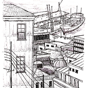 Ilustración/Croquis editado Valparaíso.. Architecture, Architectural Illustration, Digital Architecture, Drawing, Pencil Drawing, Ink Illustration, Design, and Graphic Design project by pablodlr98 - 03.04.2024