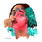 Retrato Abstracto-Digital Laura Harrier. . Design, Graphic Design, Digital Illustration, Portrait Drawing, Digital Drawing, and Color Theor project by pablodlr98 - 03.04.2024