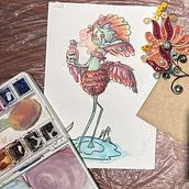 My project for course: Expressive Character Design with Watercolor & Dip Pen. Traditional illustration, Character Design, Painting, Sketching, Drawing, Watercolor Painting, Stor, telling, Artistic Drawing, Children's Illustration, and Narrative project by Whitney Vanwaters - 03.05.2024