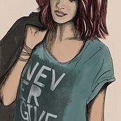 Meu projeto do curso: Retrato Ilustrado com Procreate. Projekt z dziedziny Trad, c, jna ilustracja, Grafika wektorowa, Ilustracja c, frowa i Portret użytkownika Daniela Lemke - 27.02.2023